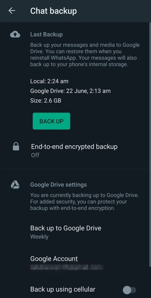 whatsapp backup