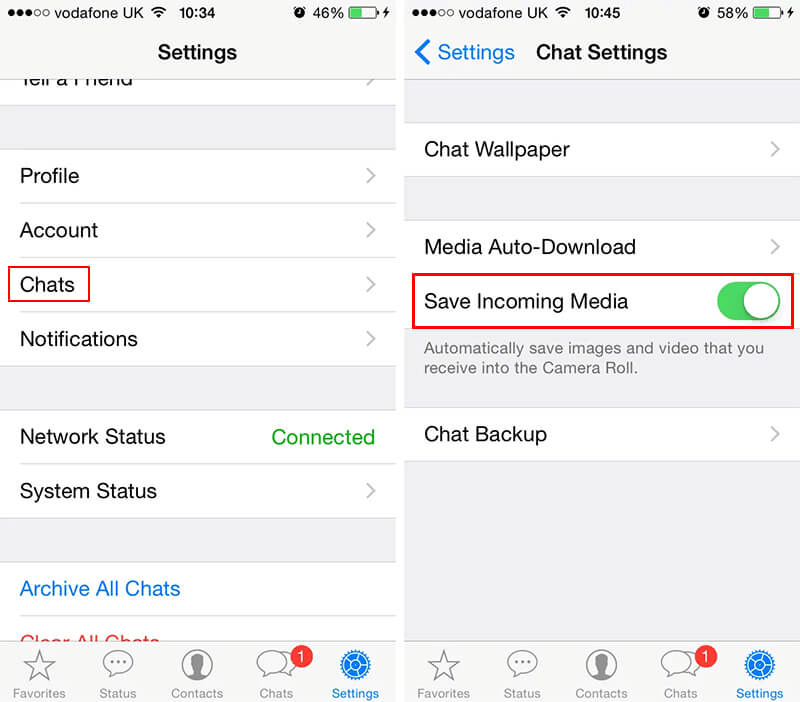 WhatsApp database folder on iPhone