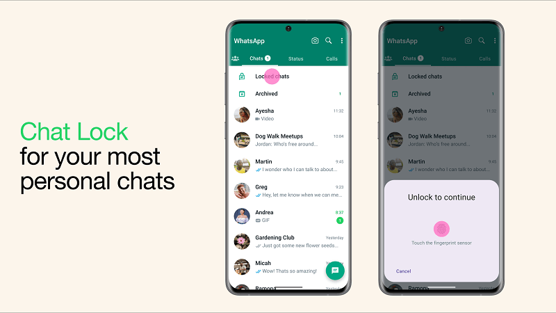what is whatsapp lock chat feature