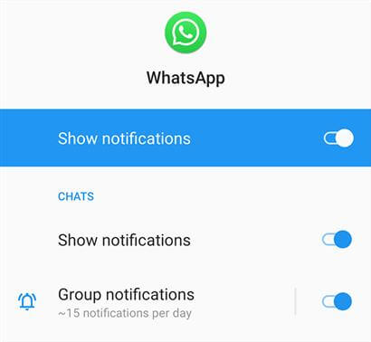 whatsapp notification setting