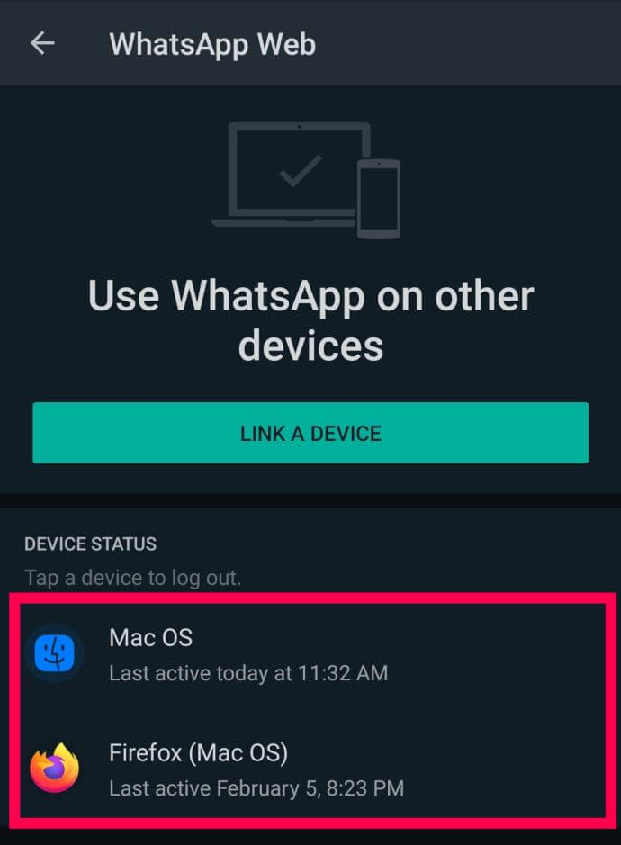 whatsapp web interface