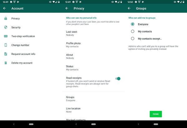 manage who can add you to whatsapp group