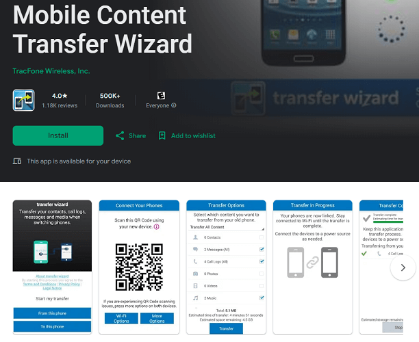 transfer wizard app