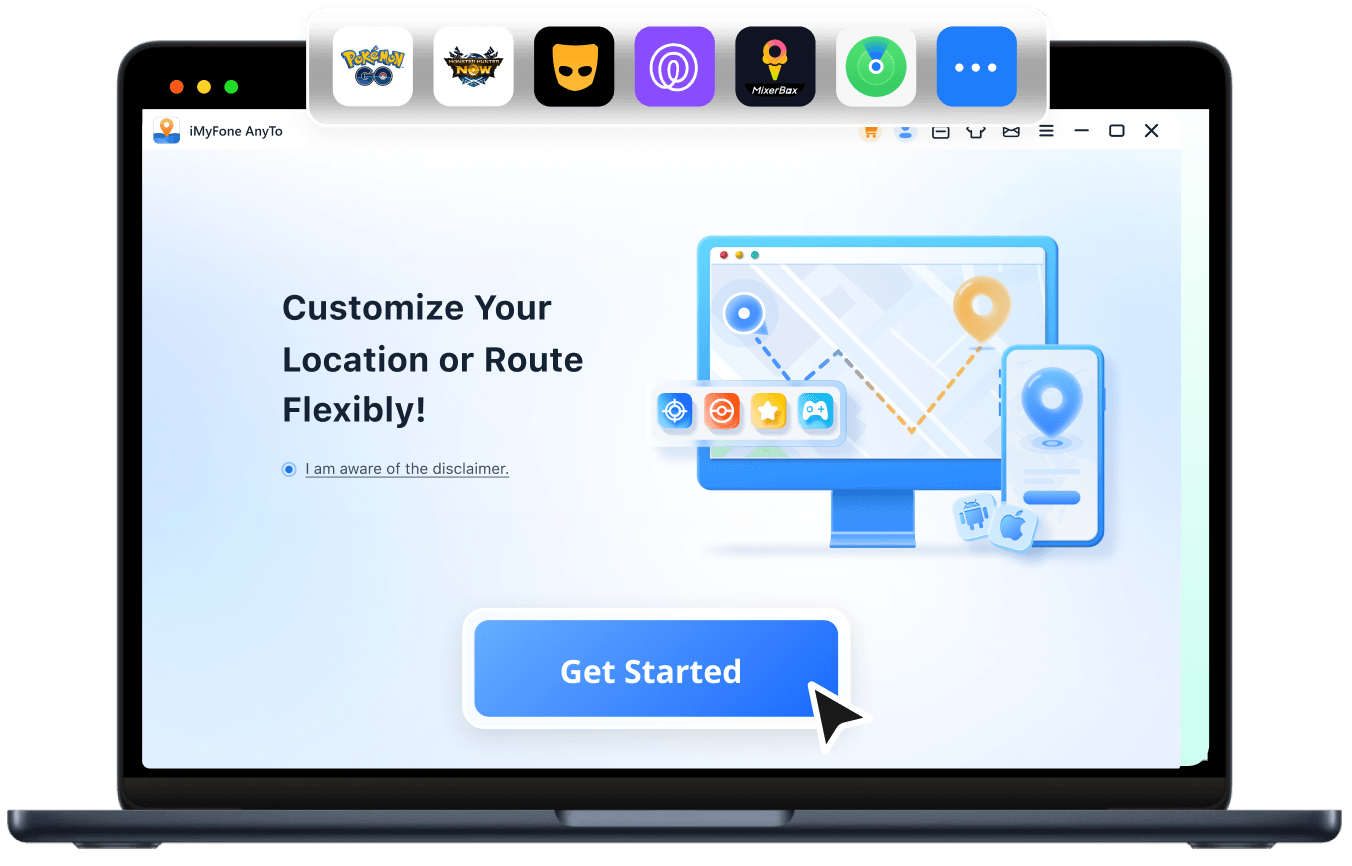 iMyFone AnyTo GPS location changer interface