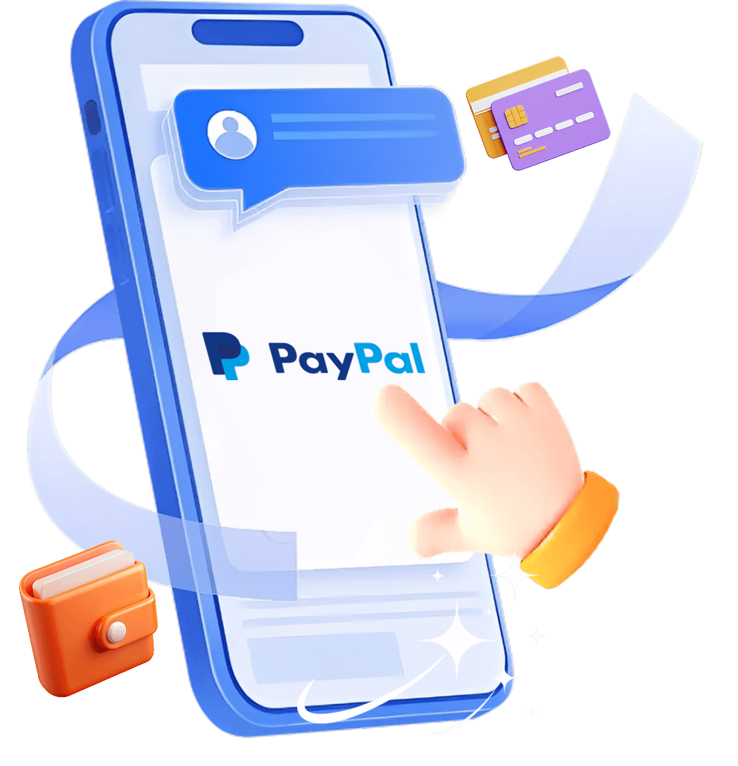 PayPal mobile payment interface showing secure checkout process with iMyFone products