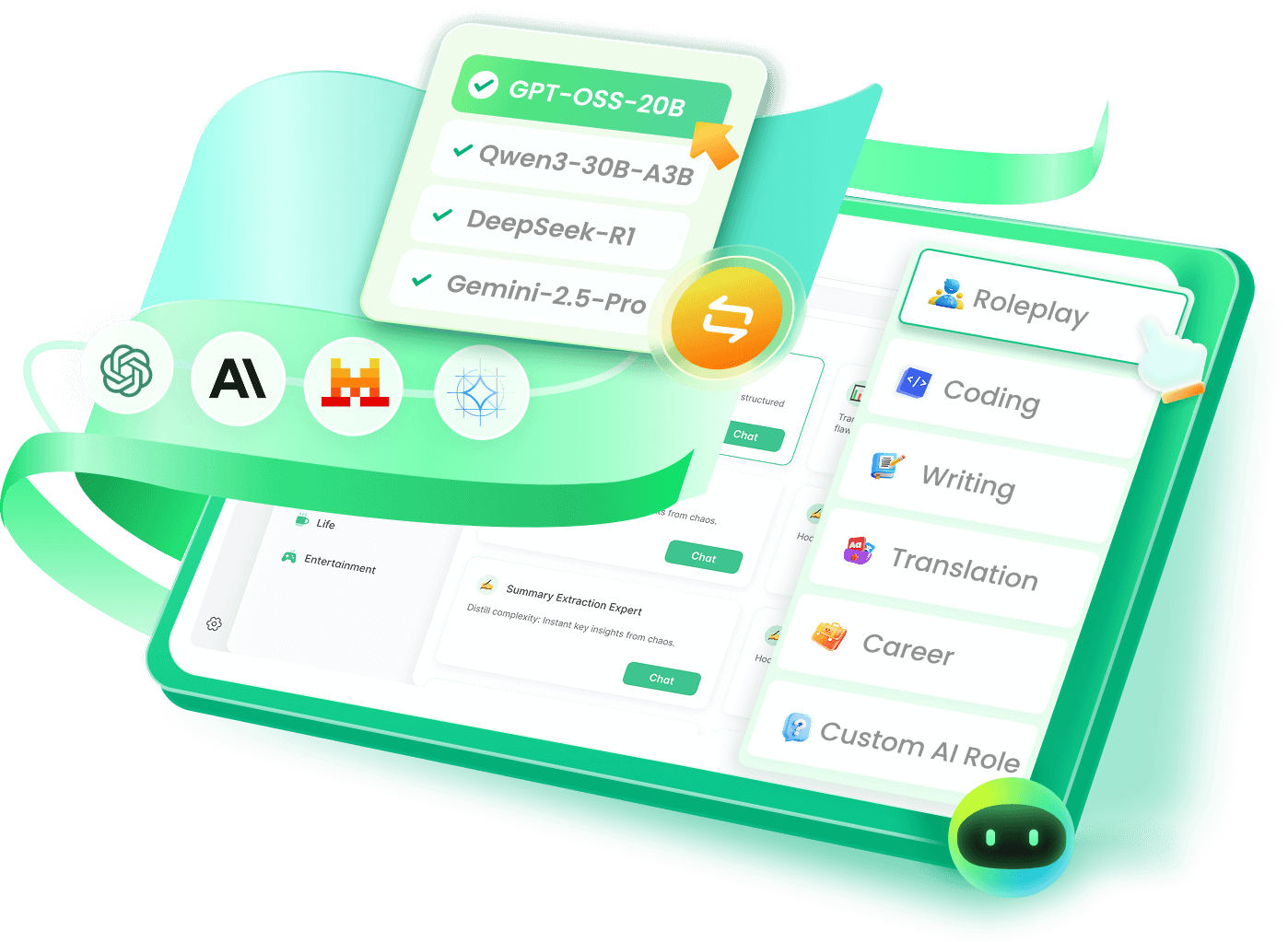 Nut Studio AI platform interface showing multiple AI models, prompts, and customization options