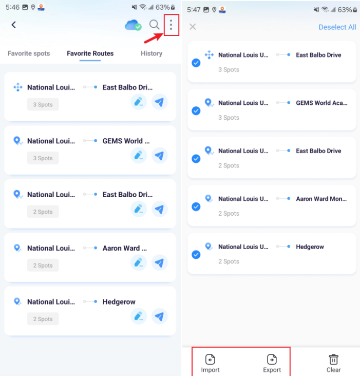 imyfone anyto android import export route