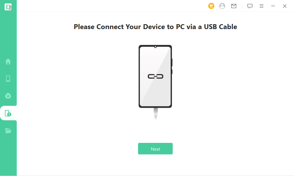 Connect your android device to computer with a USB cable