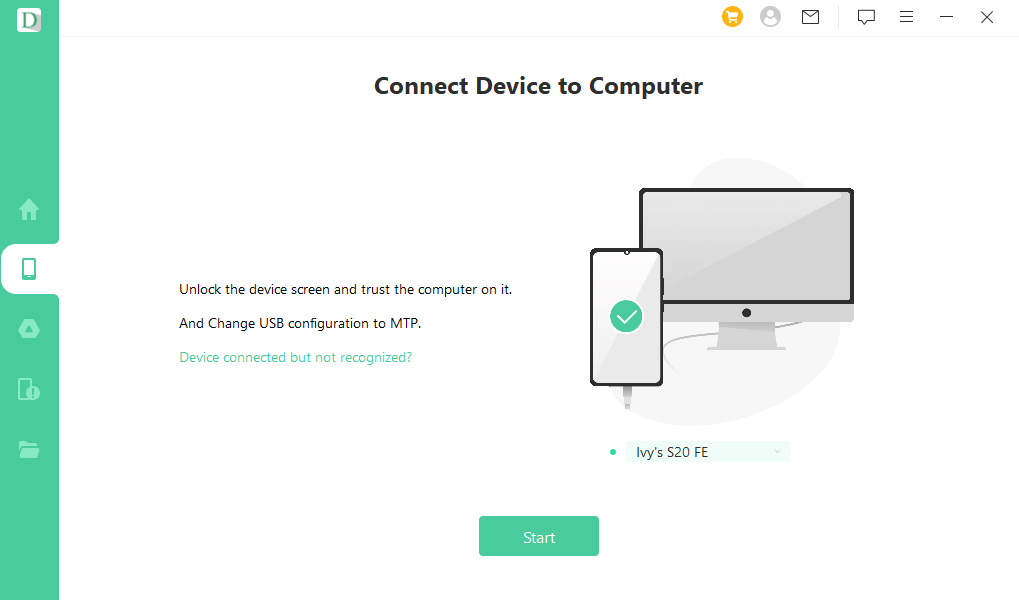 imyfone dback connect the device