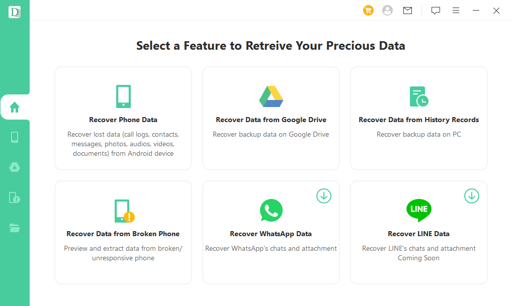 imyfone dback select the recovery mode