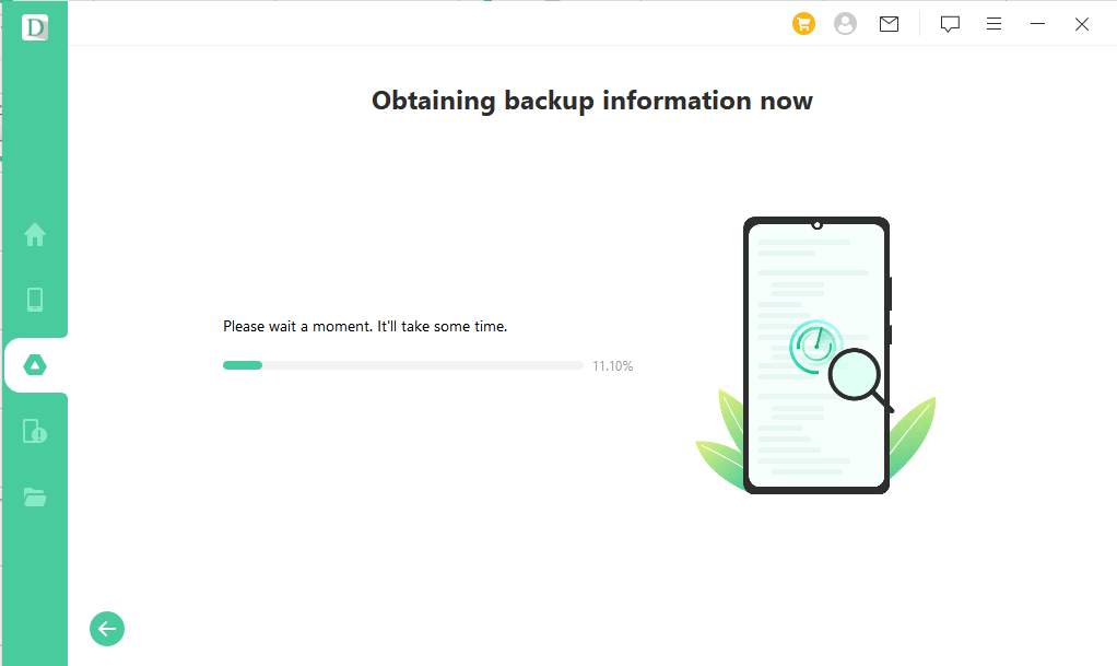 imyfone dback scanning process