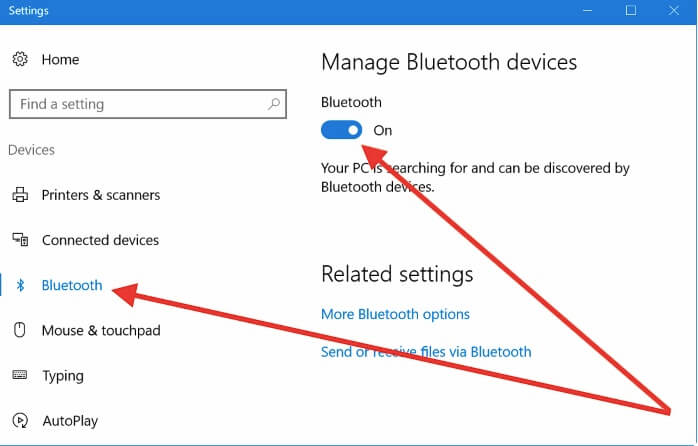 bluetooth on windows 10