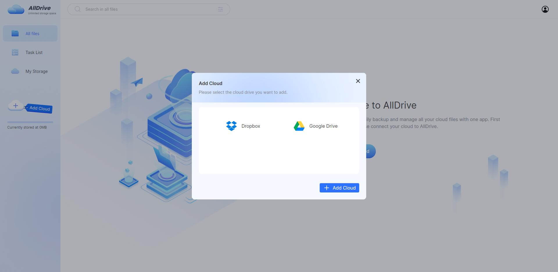 alldrive add clouds