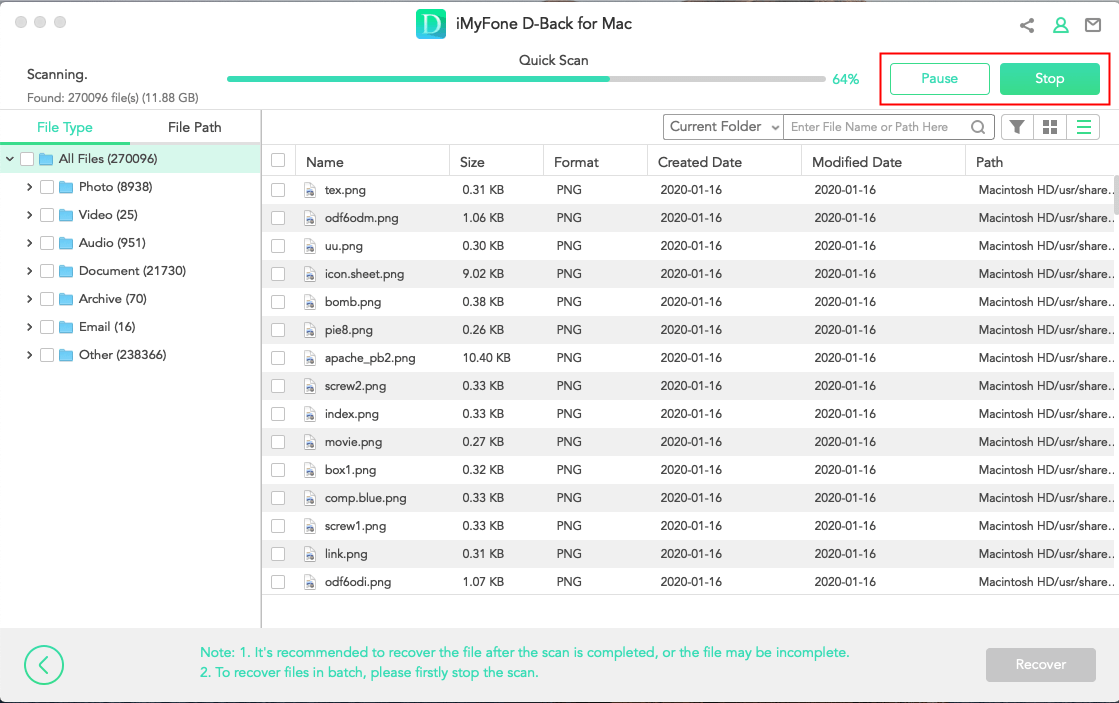 imyfone dback for mac recover files