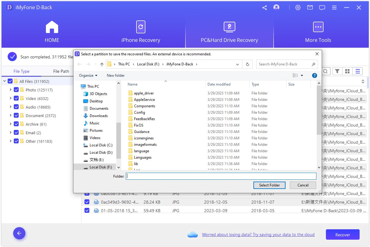 recover files