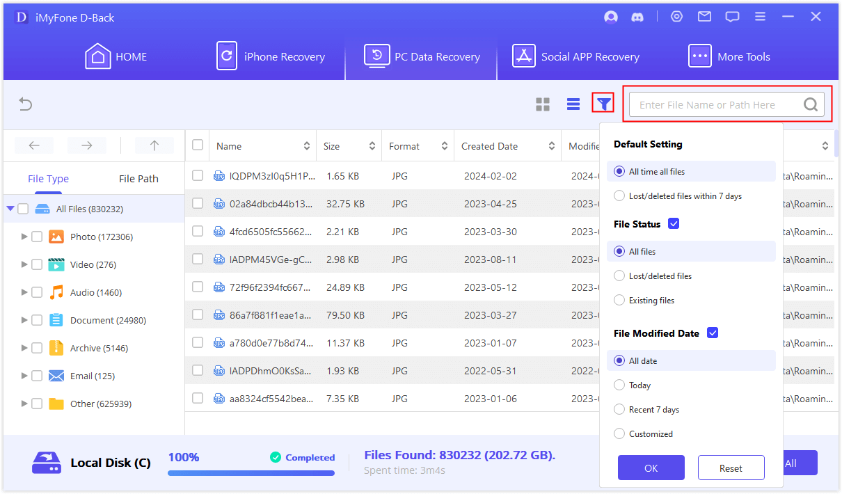 imyfone hard drive recovery expert recovered files