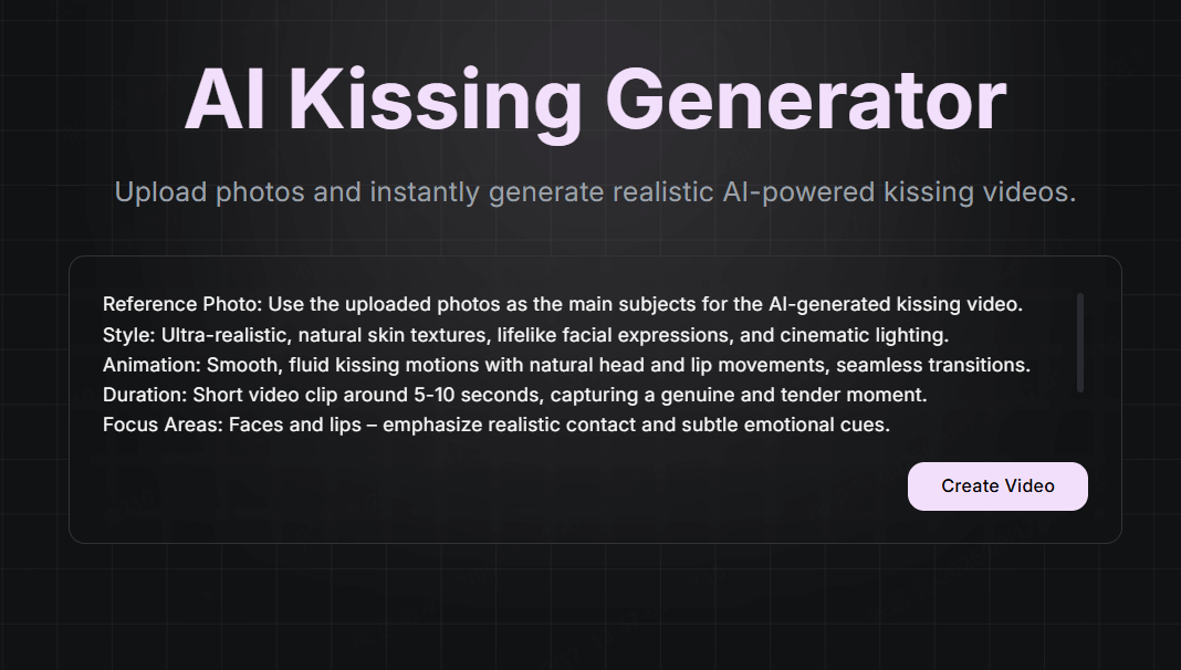 hailuo ai kiss video generator