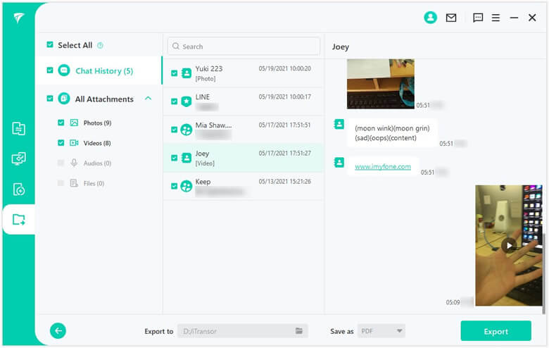 select line data to export