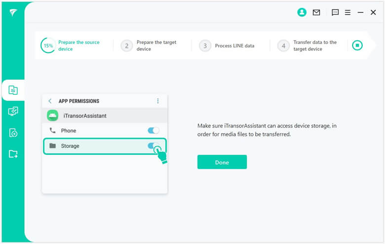 turn on storage permissons on android