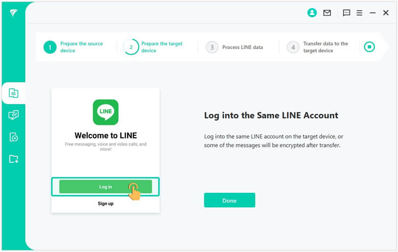 log in line account on iphone