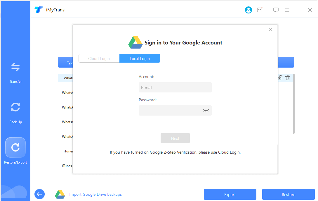 log in google account