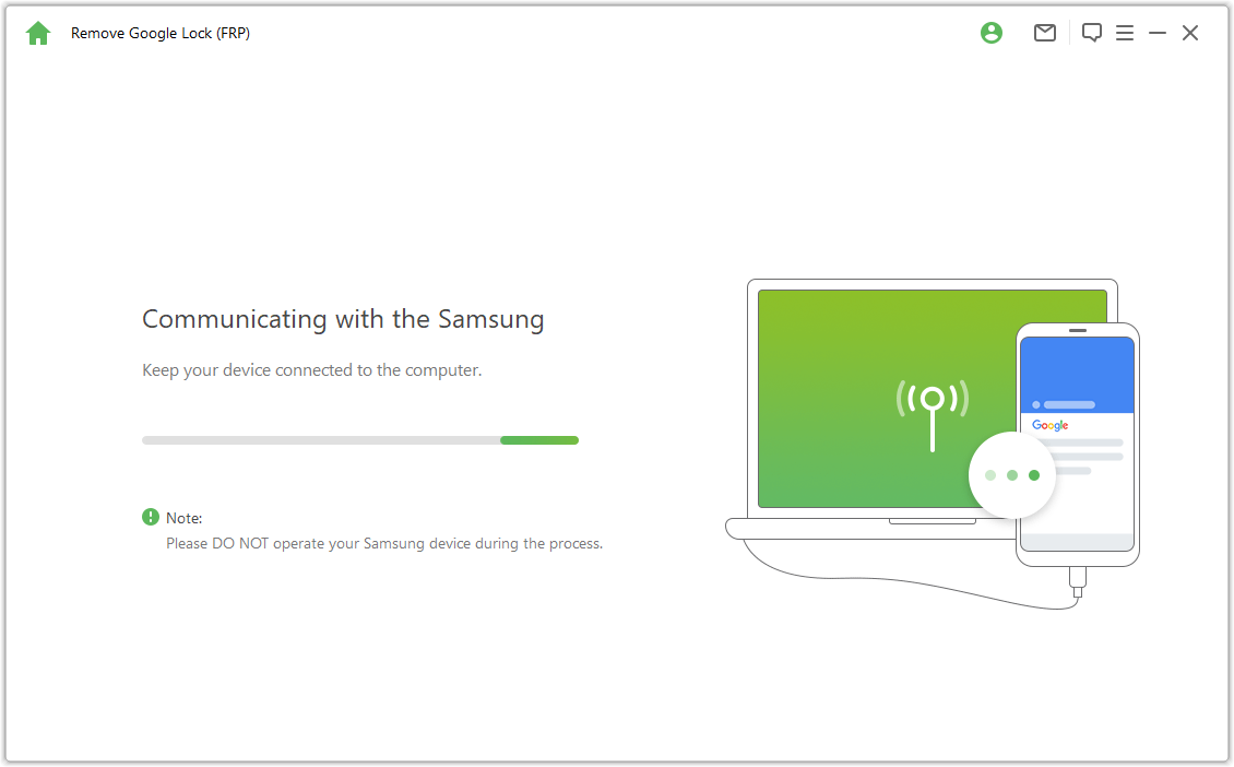 connect your device to frp unlock tool