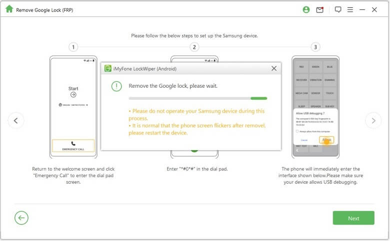 start to unlock google frp lock