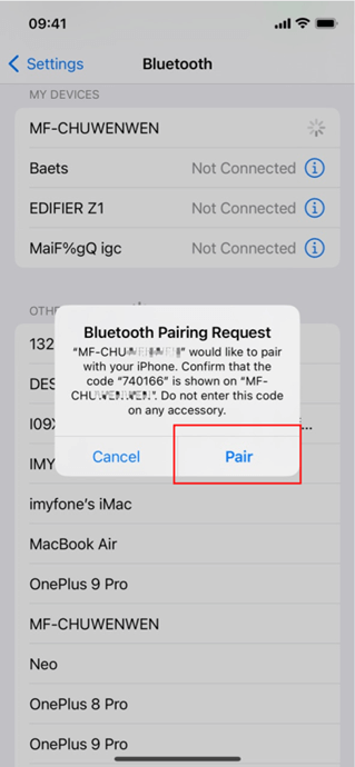 pair the two bluetooth options