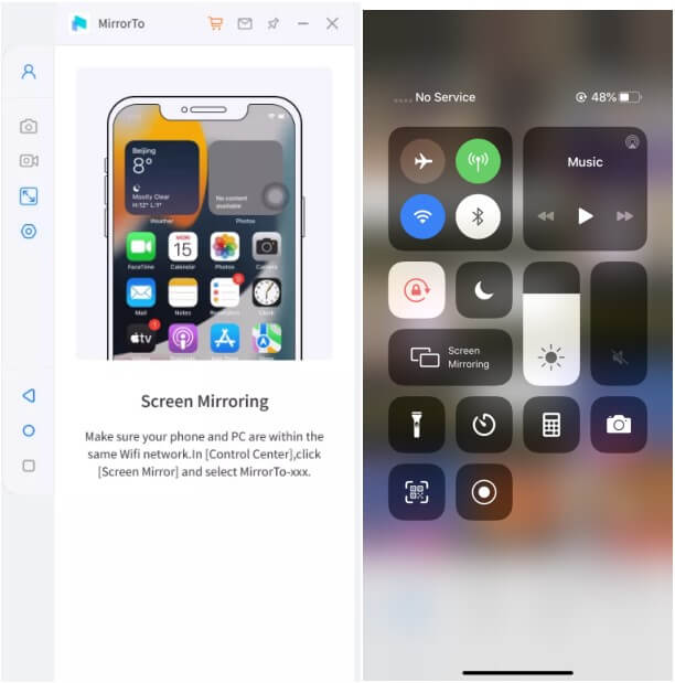 screen mirroring iphone to pc