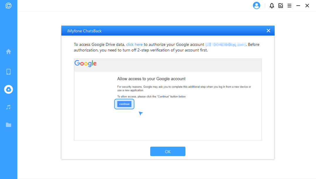 allow access to Google Account