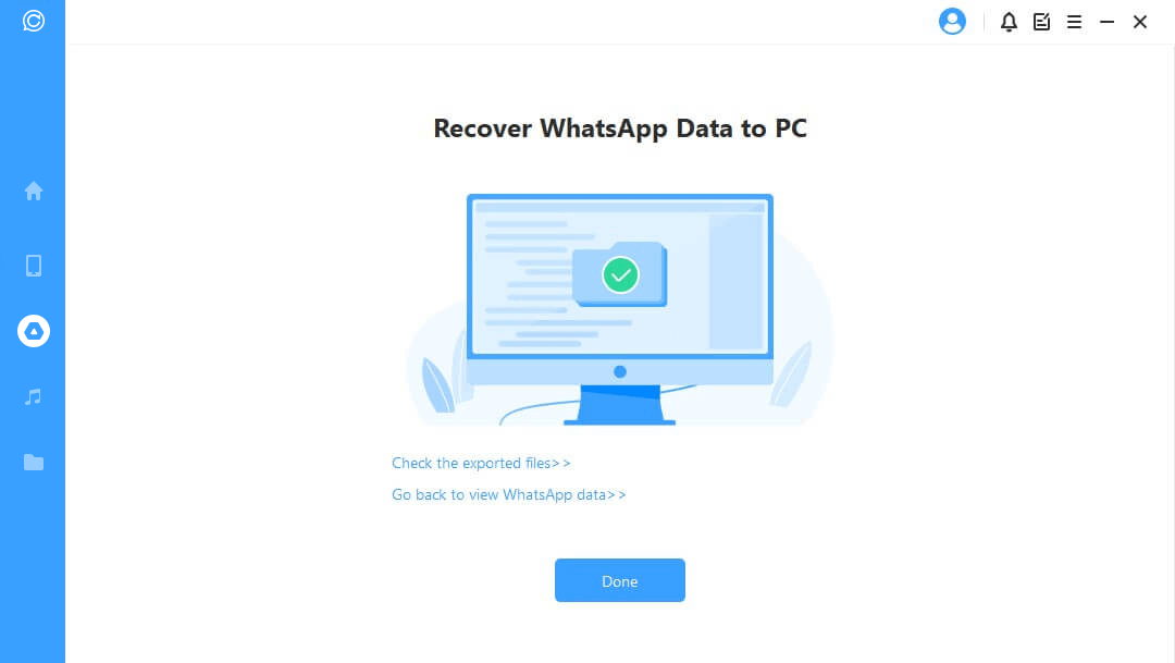 recover WhatsApp data to pc