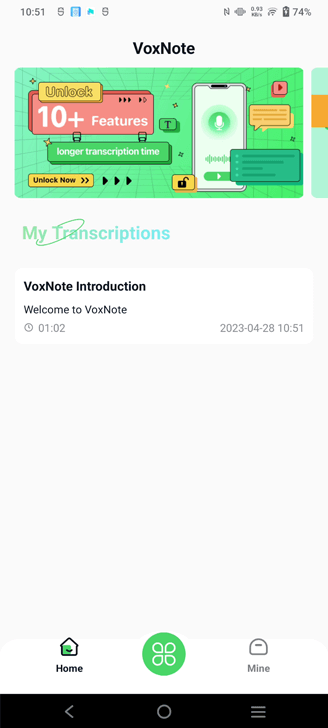 voxnote main interface