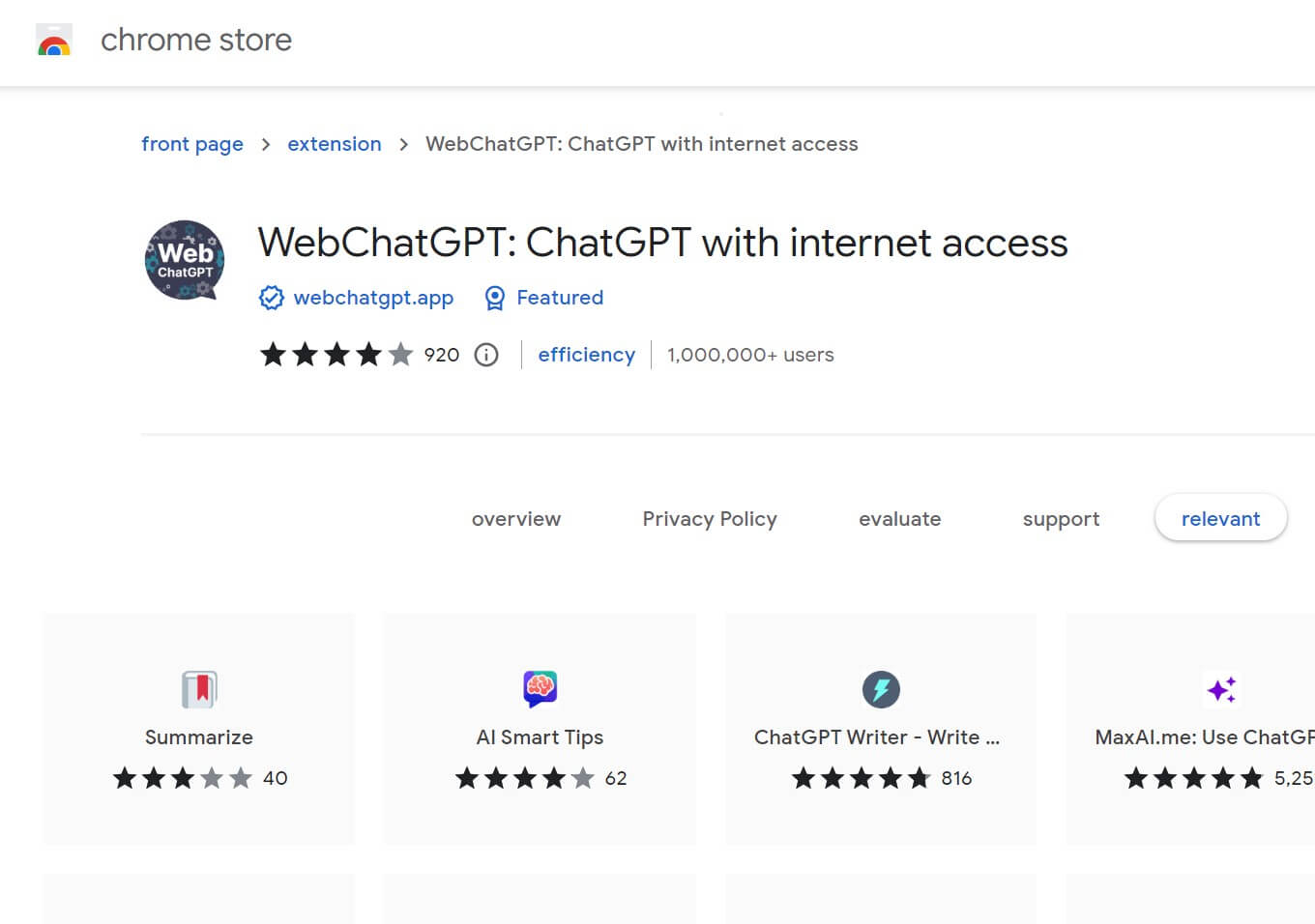 ChatGPT extention- WebChatGPT