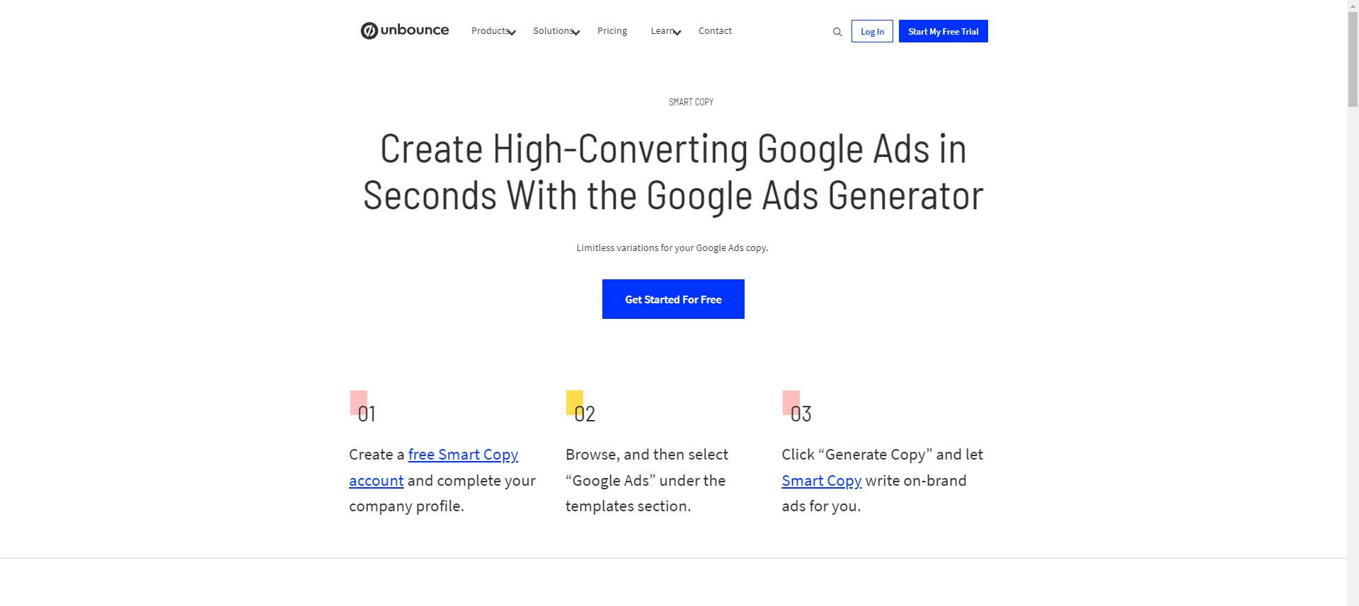google ad copy generator- Unbounce
