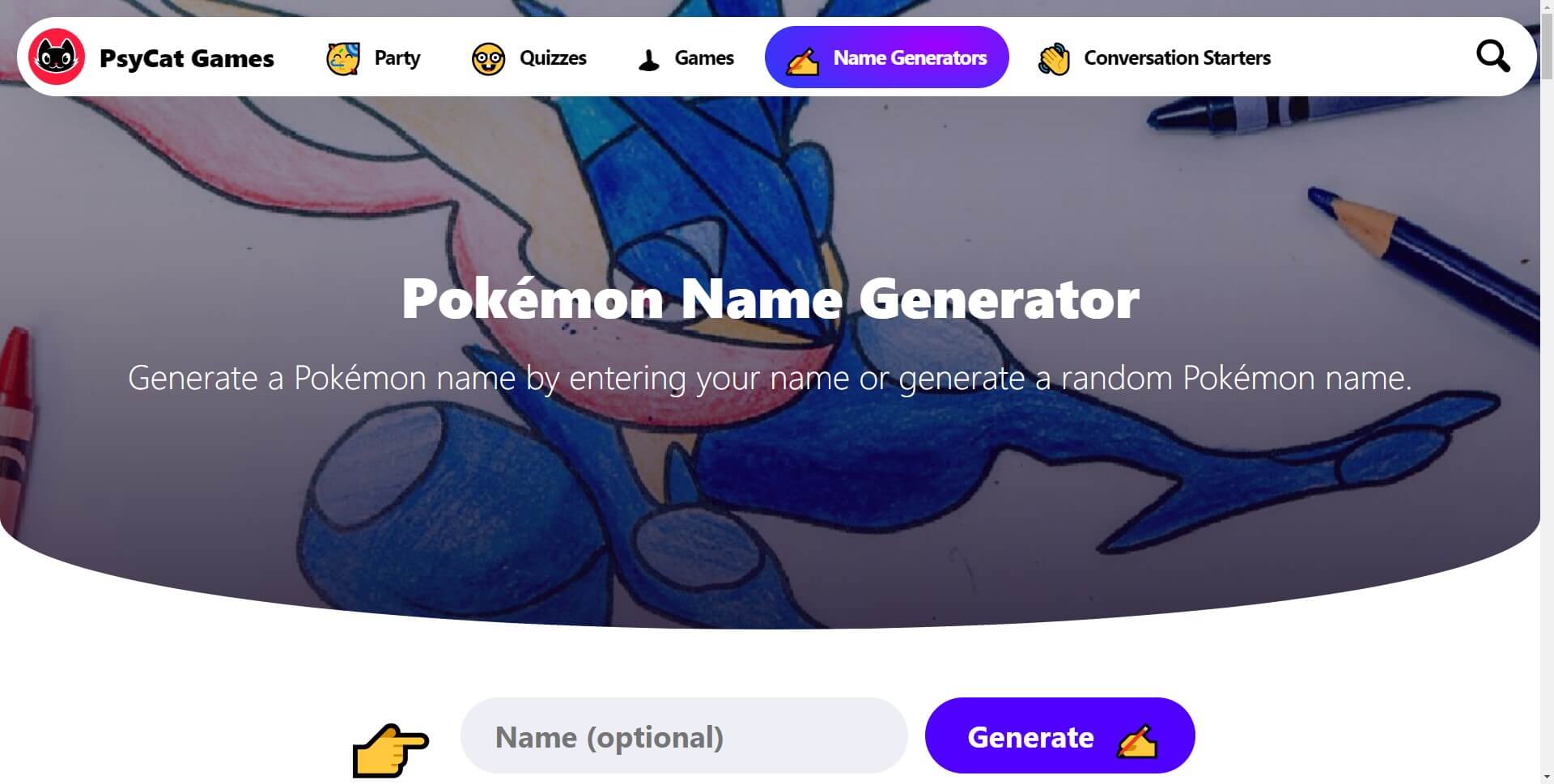 Pokemon Name Generator Pokemonp Name Generator By Psycat Games 
