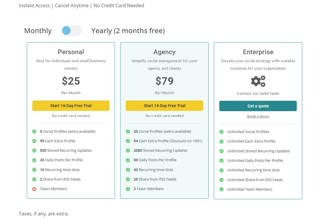 pricing of- Recurpost