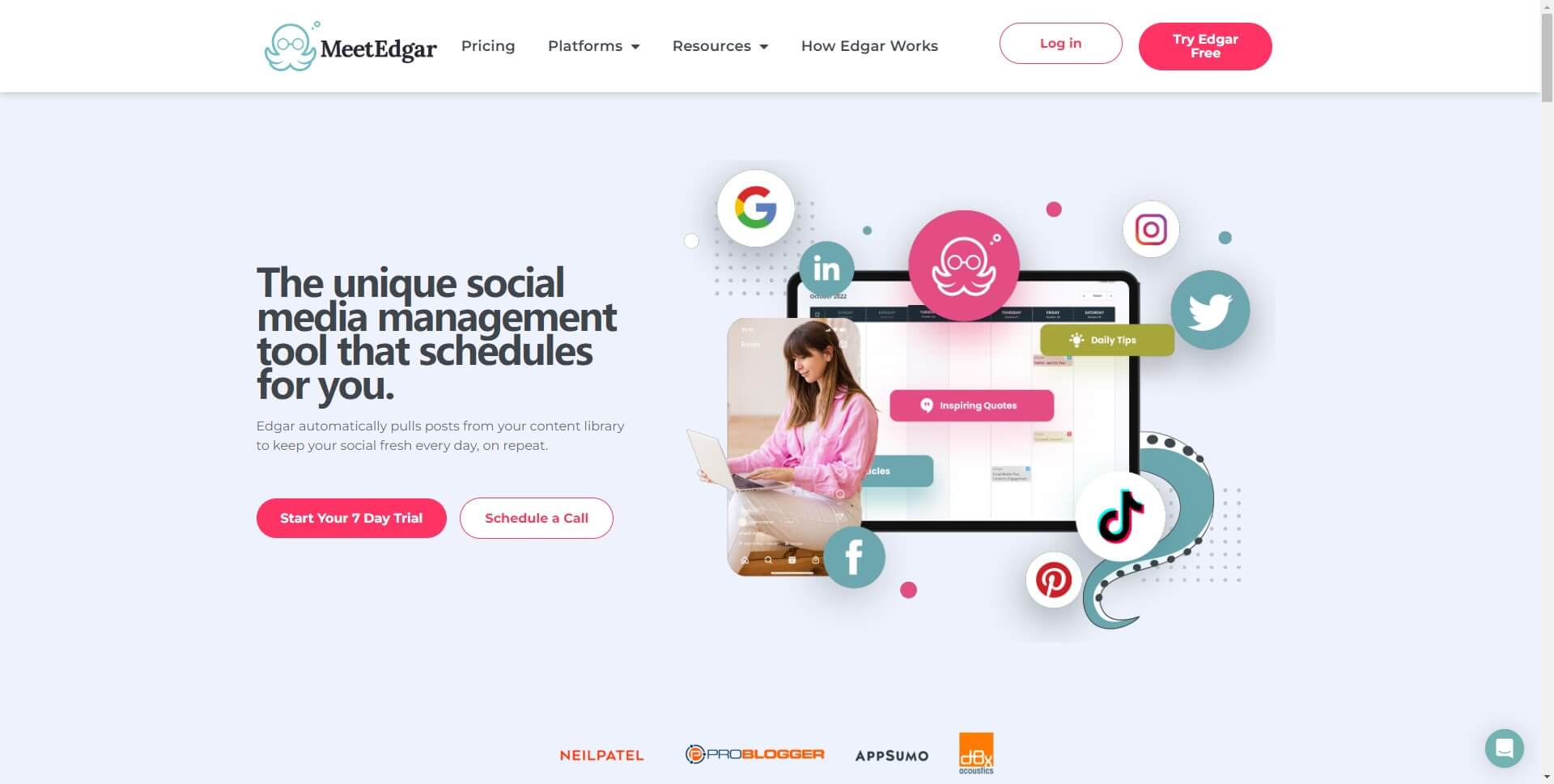 social media management tool- MeetEdgar