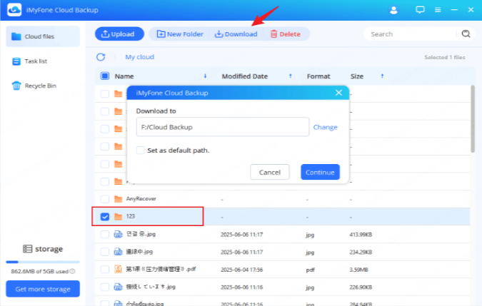 download uploaded files