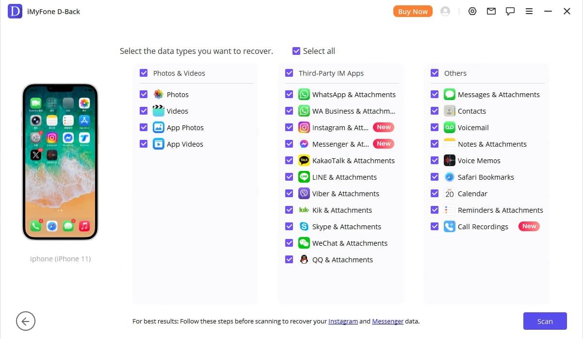 cover of Select a Recovery Mode and the file types you want to recover