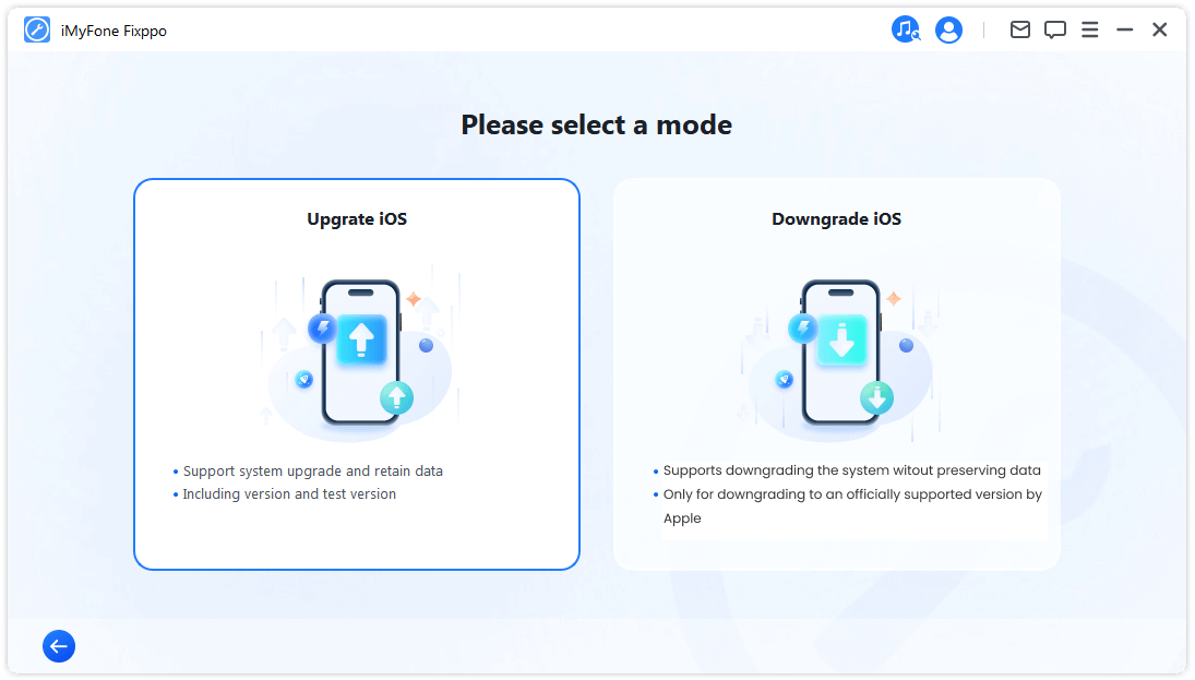 fixppo upgrade or downgrade ios