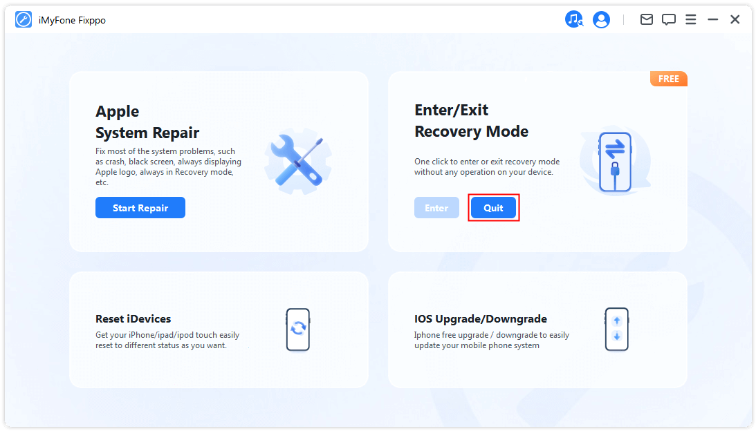 fixppo click exit recovery mode