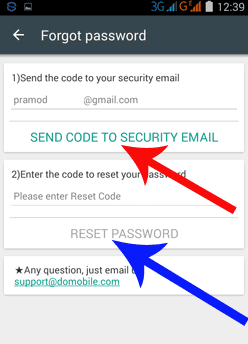 Tap on the Reset Password option