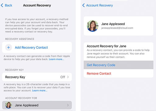 choose account recovery mode
