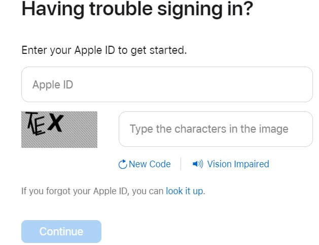 enter apple id to get start