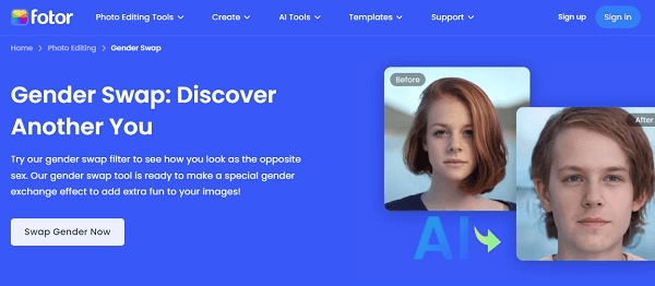 fotor gender swap