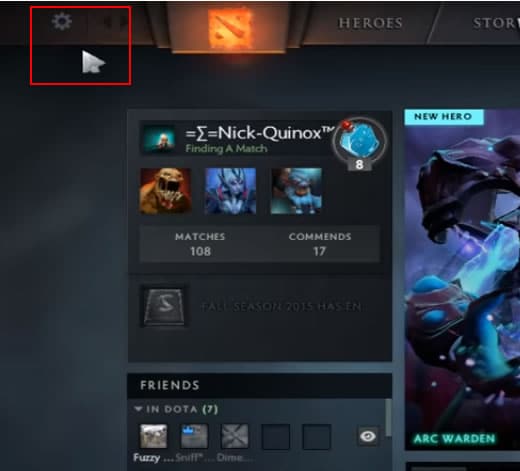 click dota settings