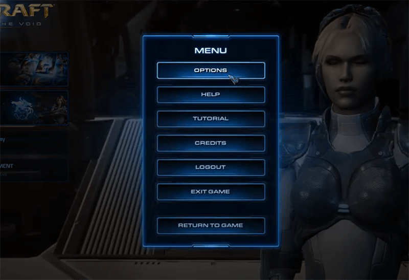 click starcraft options