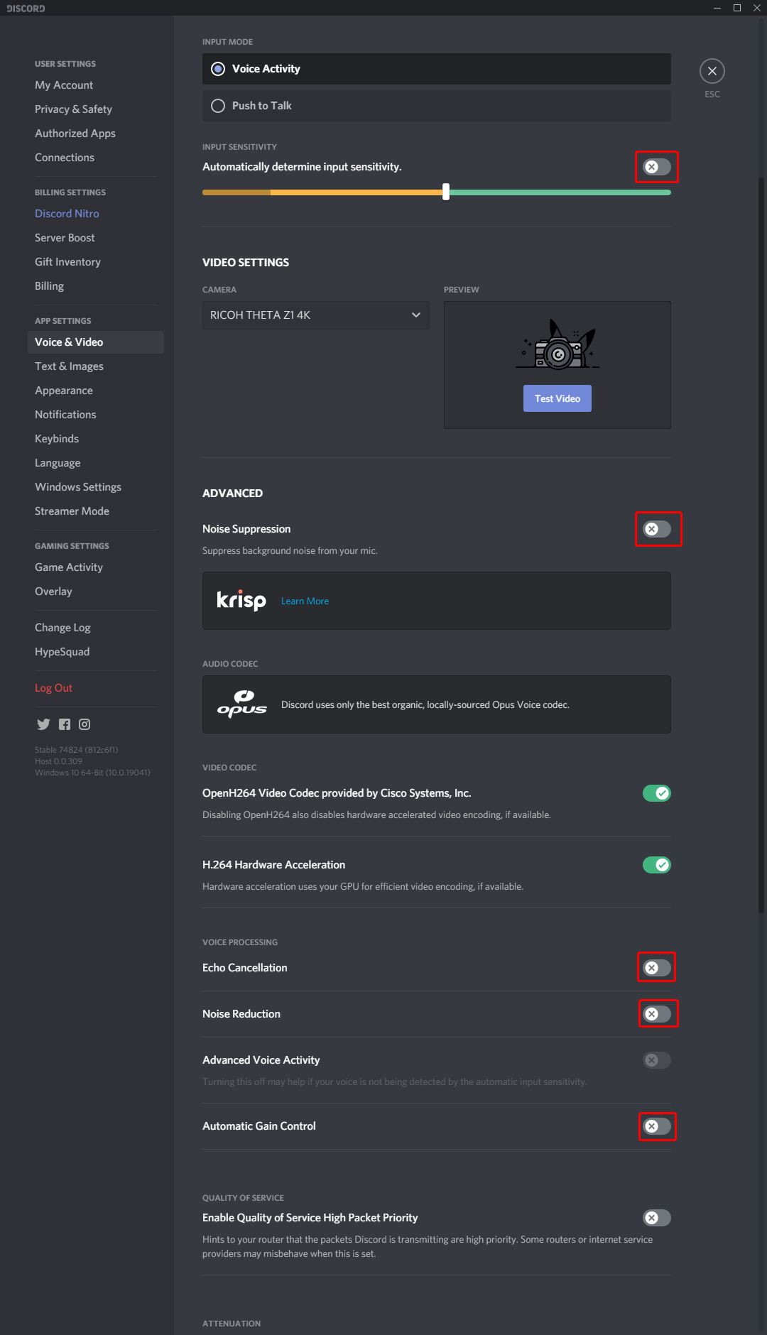 disable options on advanced