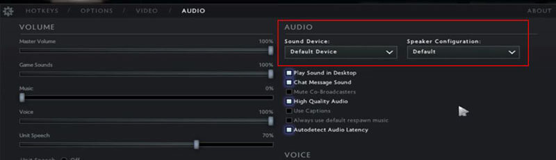 dota speaker configuration