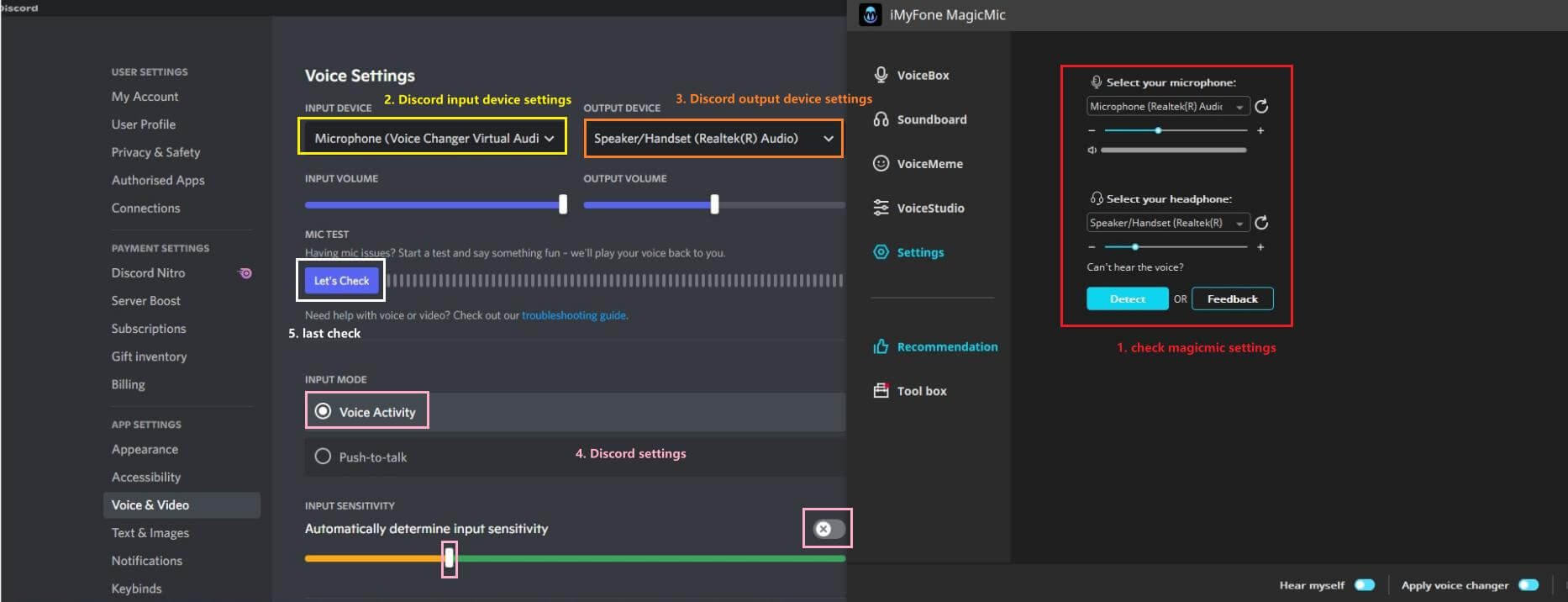 how to use voice changer on discord